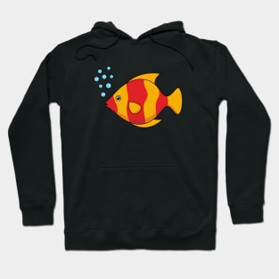 Red Orange Tropical Fish Hoodie